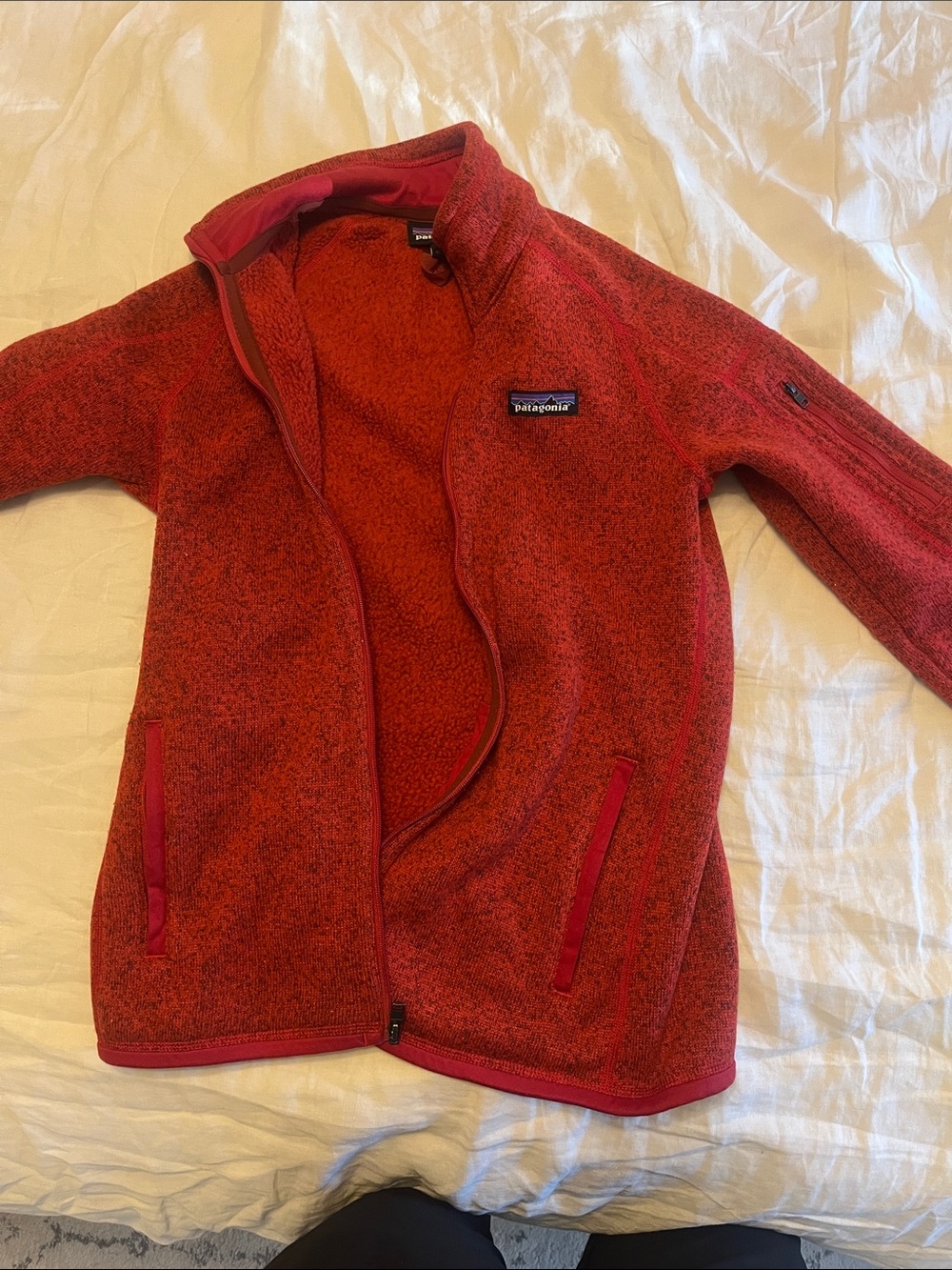 Patagonia Red Heather Full-Zip Fleece Jacket